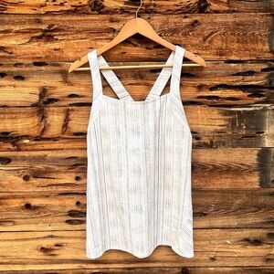 ATHLETA | White Striped Tank Top M